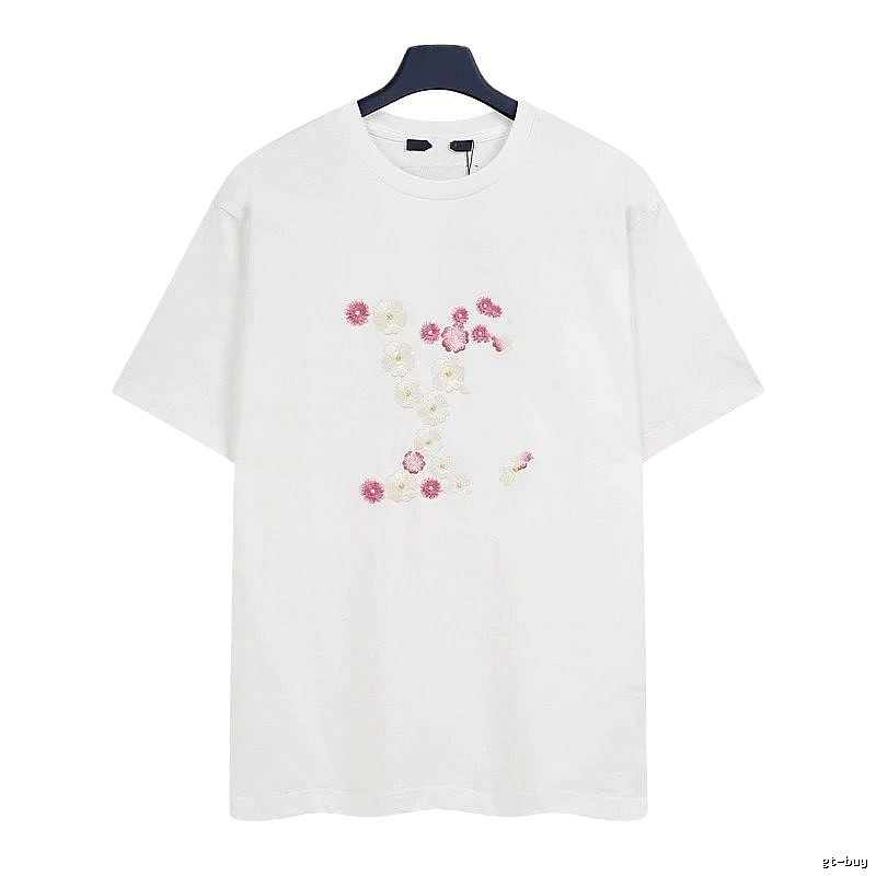 Louis Vuitton Floral Embroidered Casual White T-Shirt