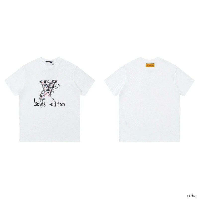 Louis Vuitton Graffiti Collection Street Style White T-shirt