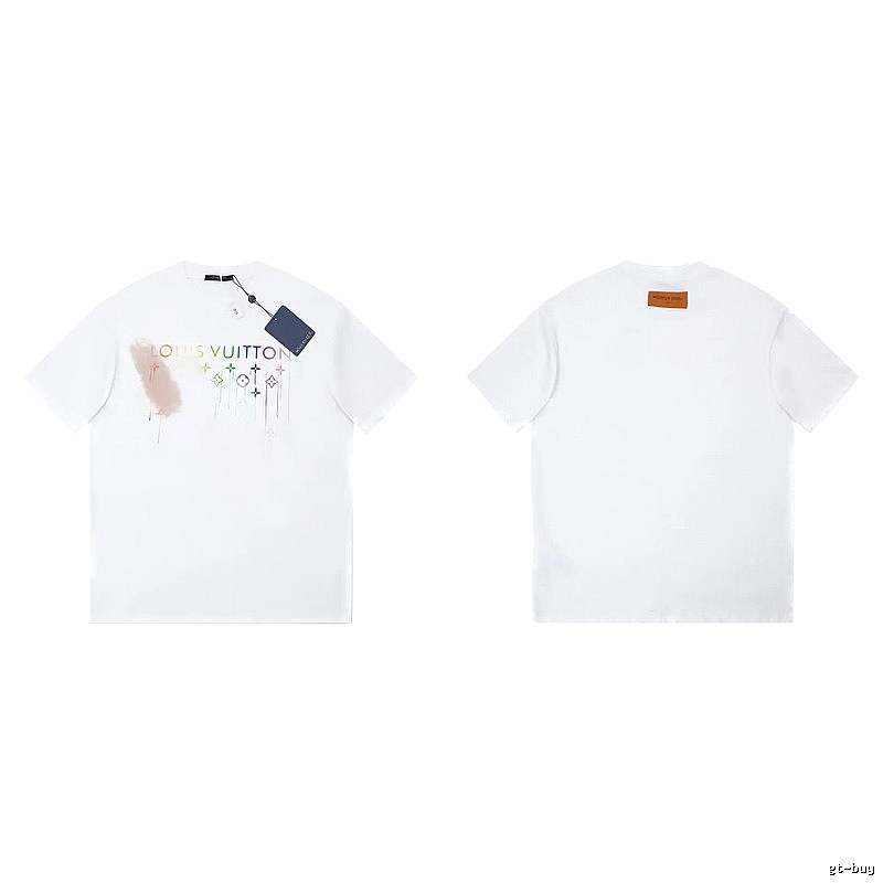 Louis Vuitton Iridescent Print Trendy White T-Shirt