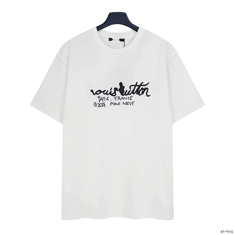 Louis Vuitton Signature Embroidered Casual White T-Shirt