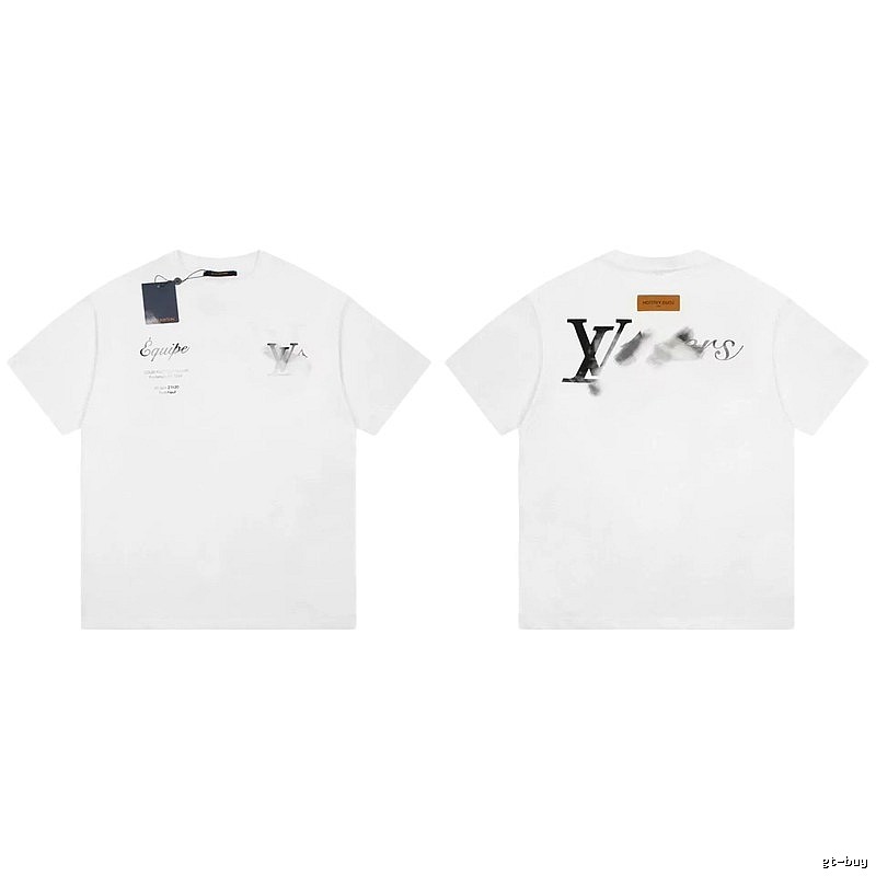Louis Vuitton Trendy Tie-dyed White Short-sleeve T-shirt