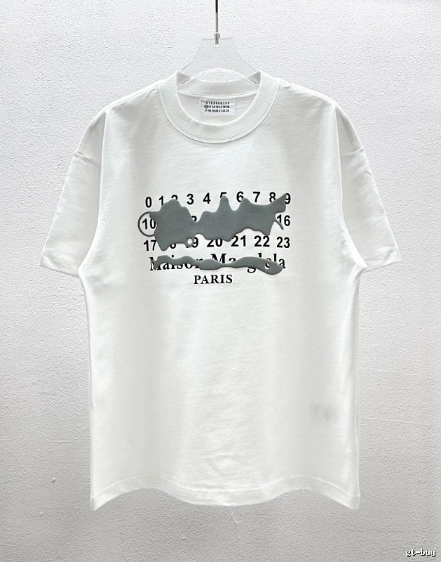 Maison Margiela Digital Graffiti Street Style White T-Shirt