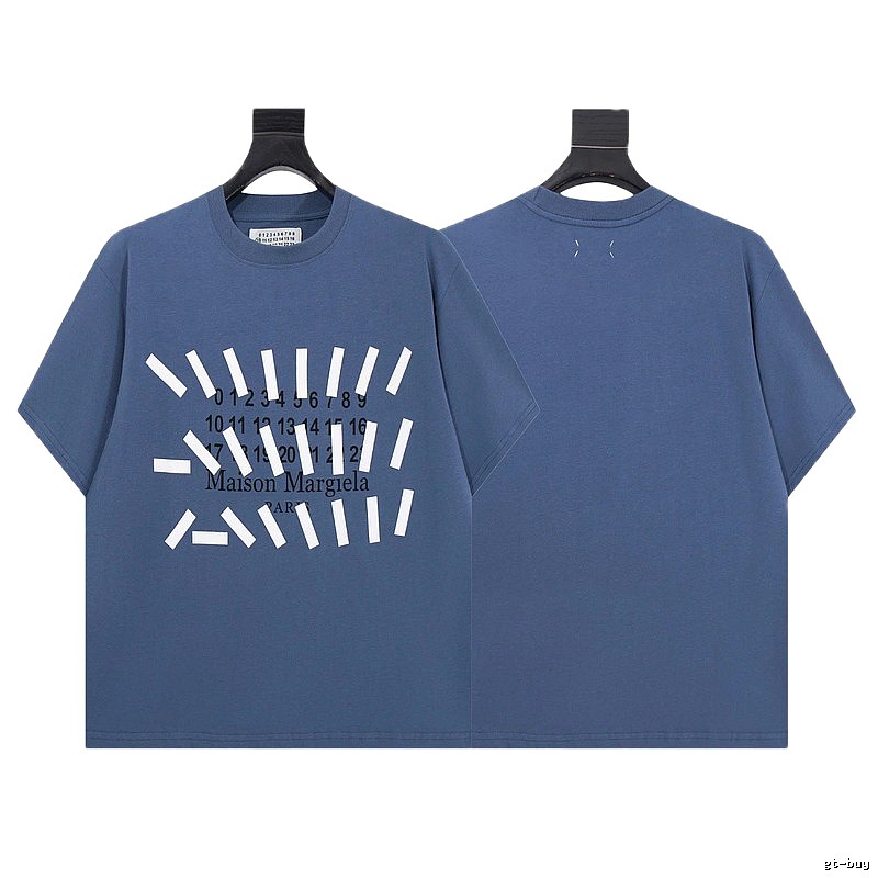 Maison Margiela Digital Print Street Style Grey-blue T-shirt