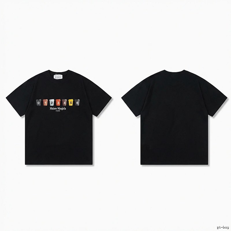 Maison Margiela digital print style black T-shirt
