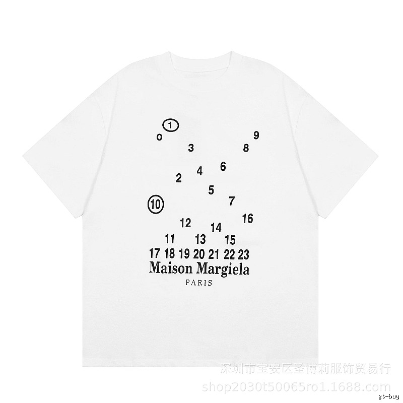 Maison Margiela Digital Print Trendy Cool Style White T-Shirt