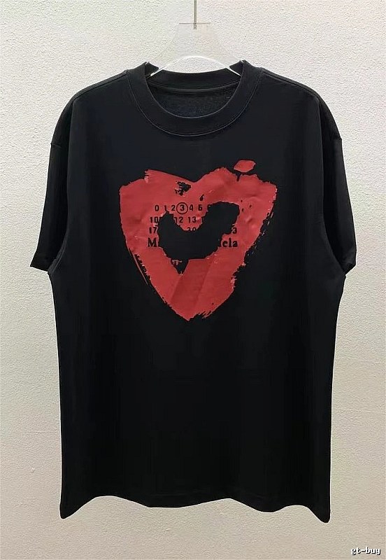 Maison Margiela Heart Print Cool Black T-Shirt