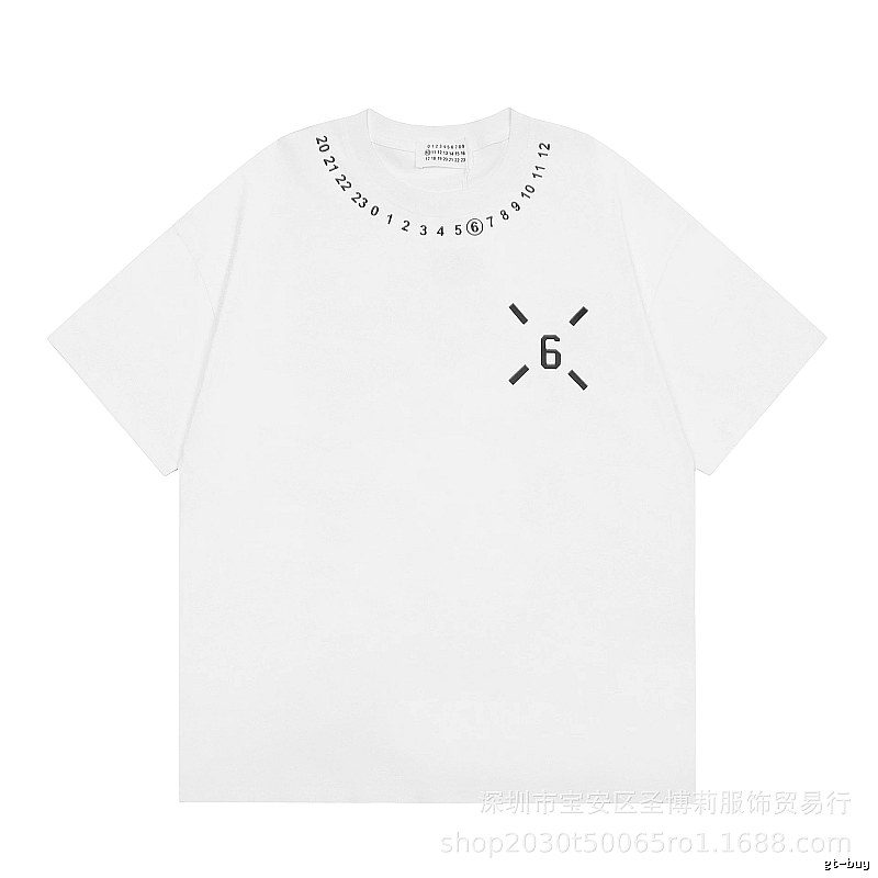 Maison Margiela MM6 streetwear brand casual white short-sleeve T-shirt