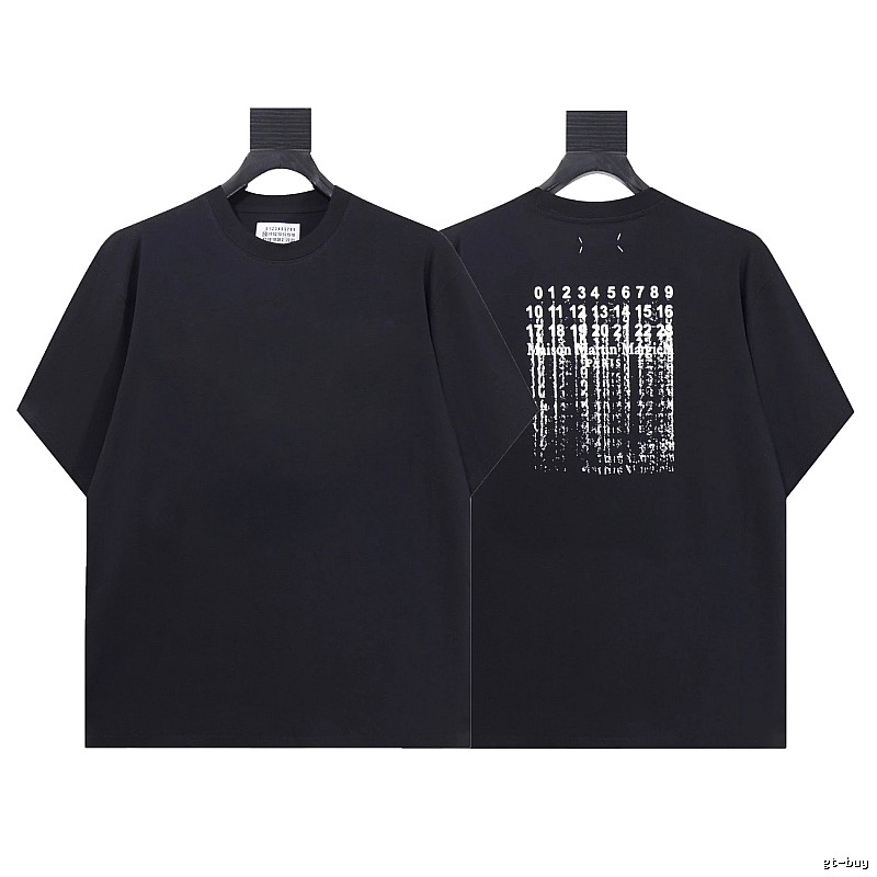 Maison Margiela Number Series Street Style Black T-shirt