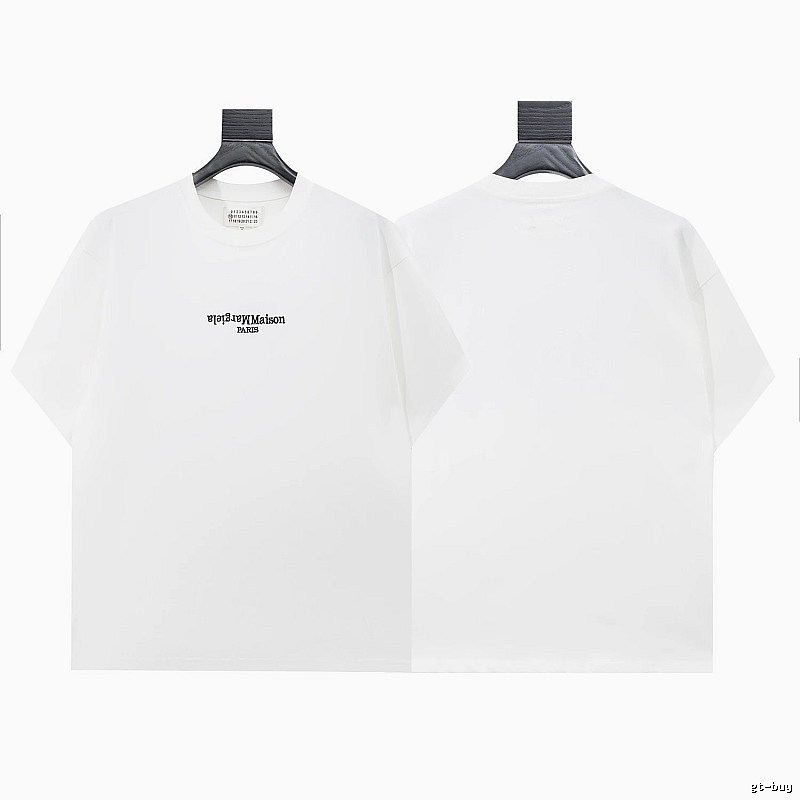 Maison Margiela Reverse Embroidered Minimalist Style White T-Shirt