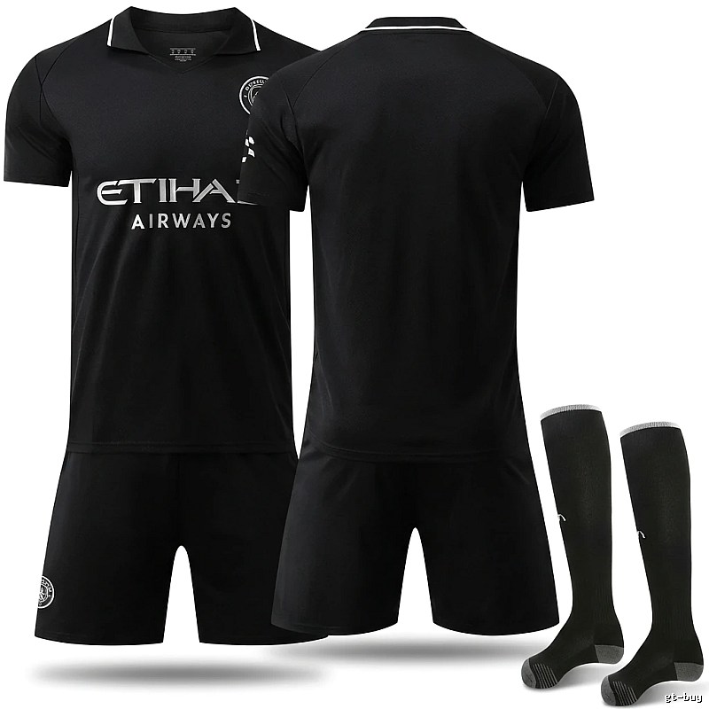 MCFC Black Sporty Style Jersey