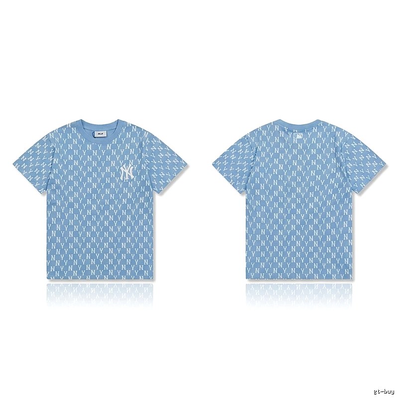 MLB full - print style light blue T - shirt