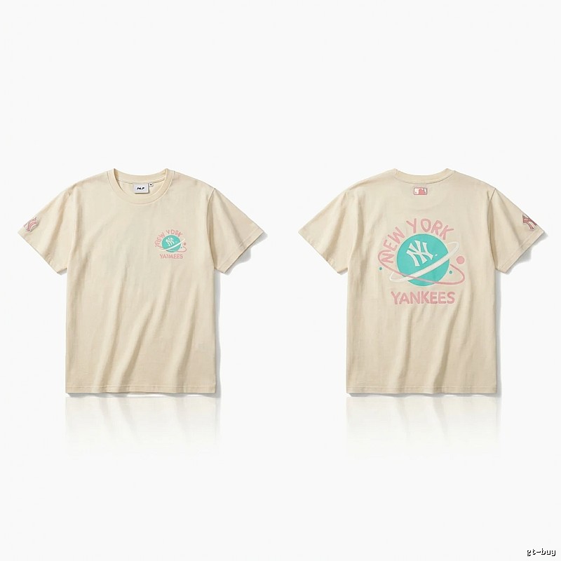 MLB New York Yankees trendy brand beige T-shirt