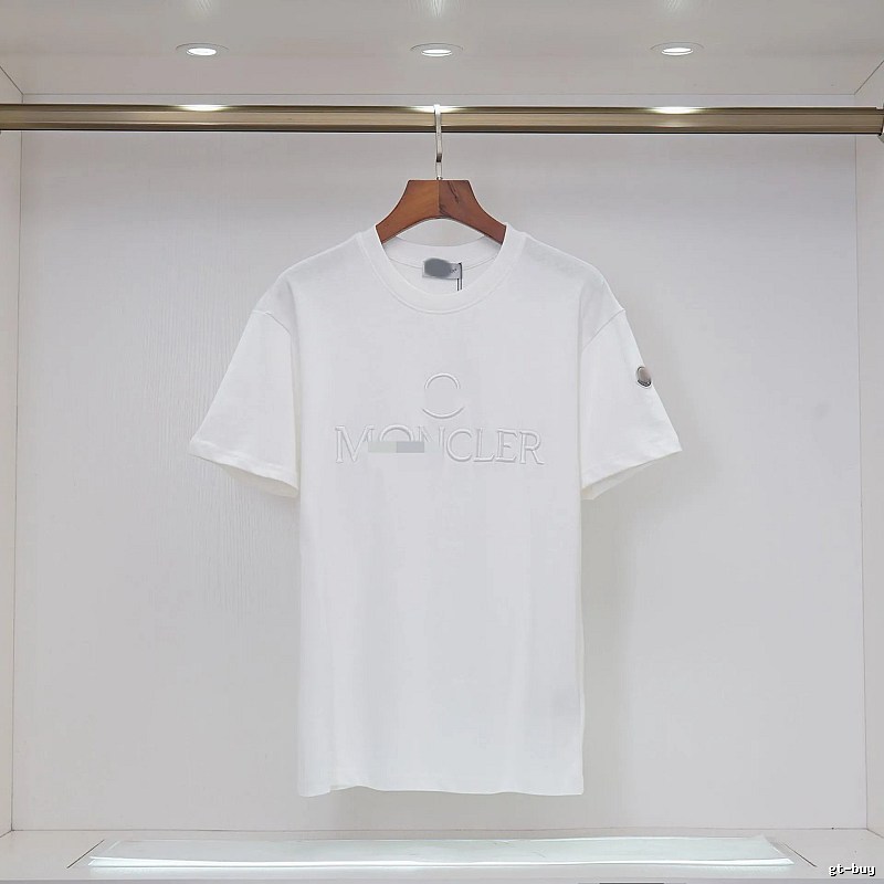 Moncler Embossed Casual Style White Short-sleeve T-shirt