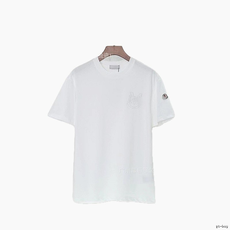 Moncler Embroidered Collection Casual-style White T-Shirt