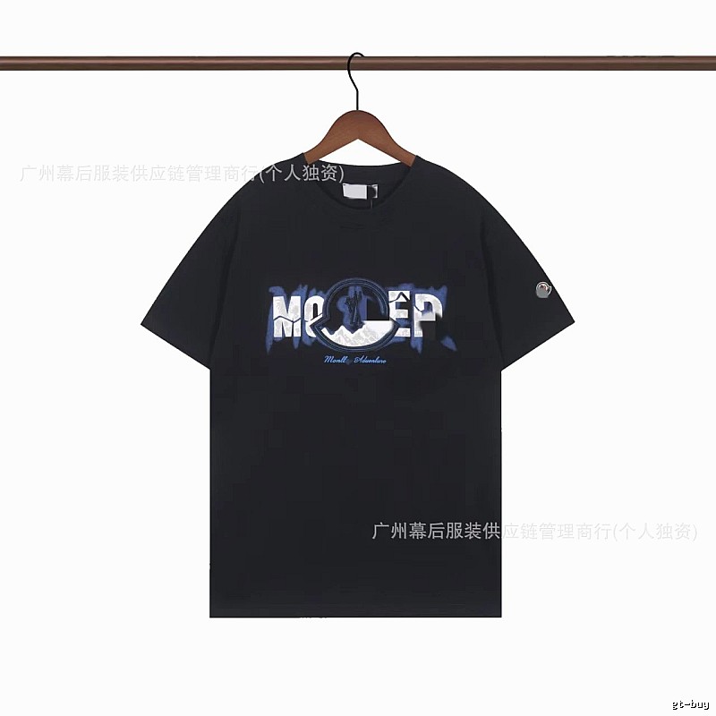 Moncler Letter Print Casual Black T-Shirt