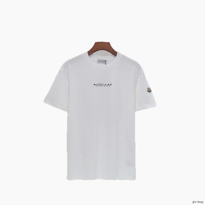 Moncler Letter Print Minimalist Style White T-Shirt
