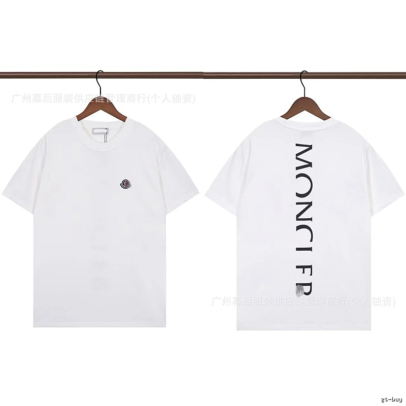 Moncler Letter Print Trendy Style White T-Shirt