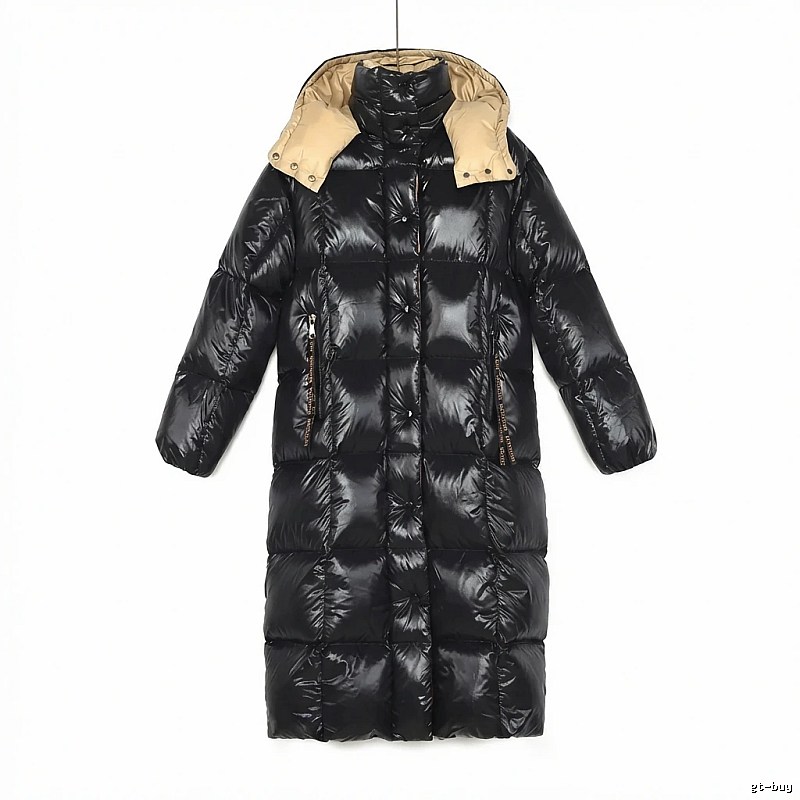 Moncler long black down jacket
