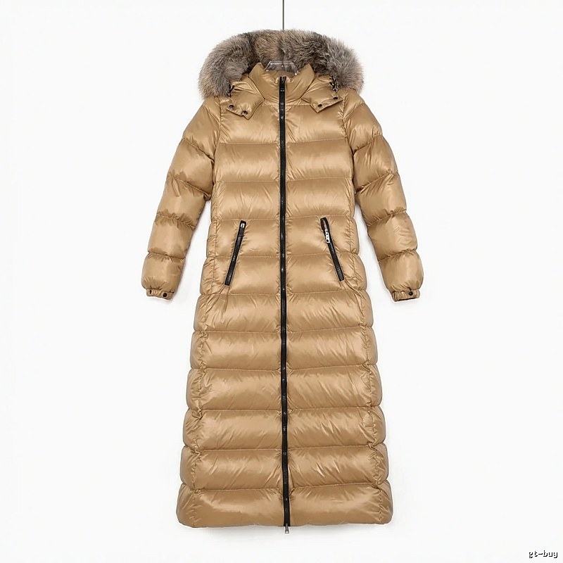 Moncler long stylish camel down jacket