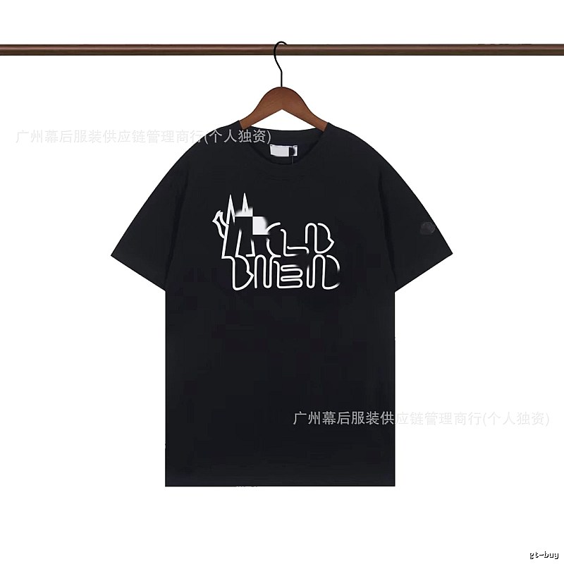 Moncler Neon Print Trendy & Cool Black T-Shirt