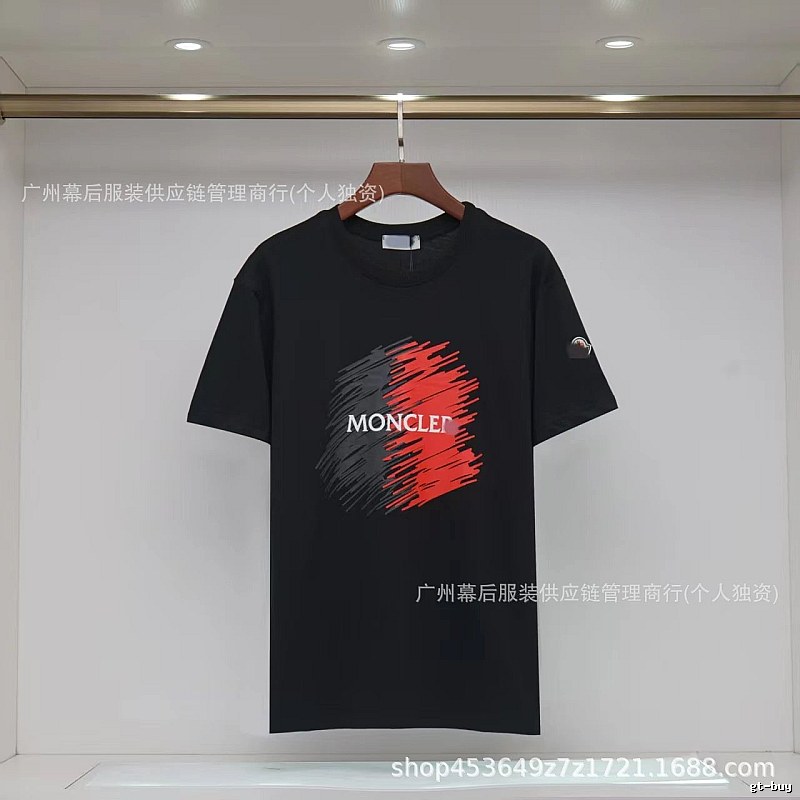 Moncler Printed Trendy Style Black Short-sleeve T-shirt