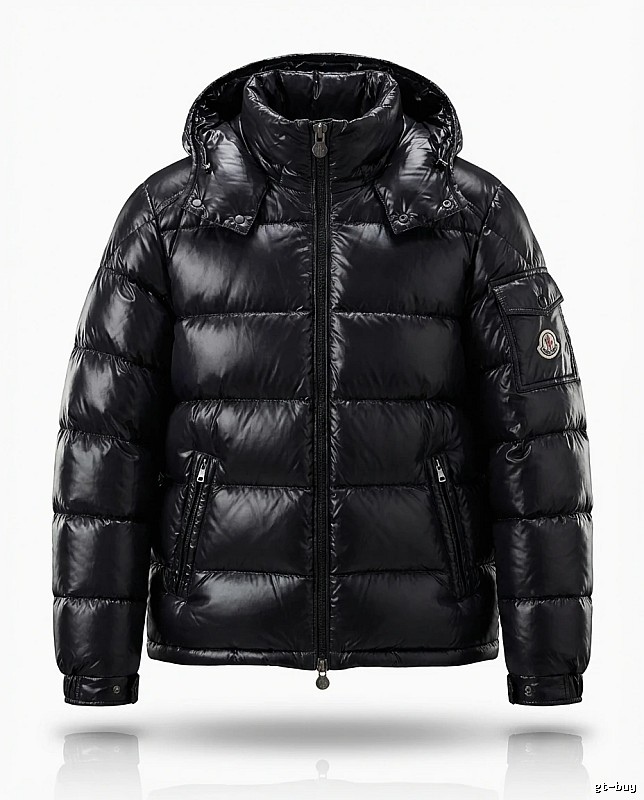 Moncler shiny black down jacket