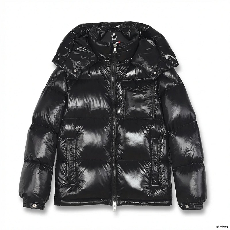 Moncler shiny black down jacket
