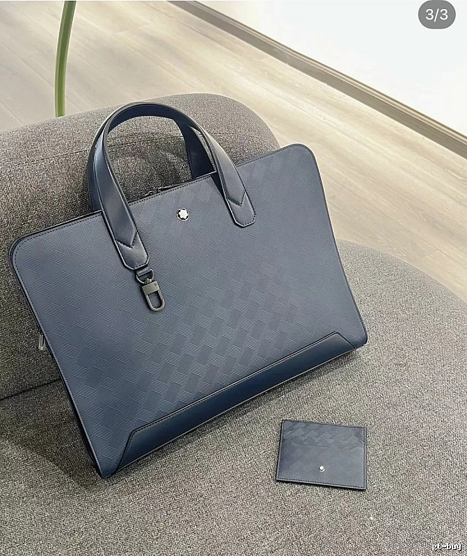 Montblanc Briefcase bag Blue Structured Business Matching