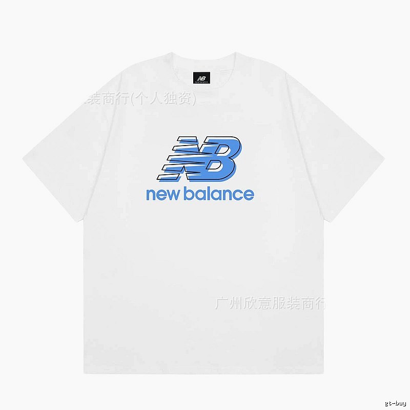 New Balance Casual Printed White Short-sleeve T-shirt