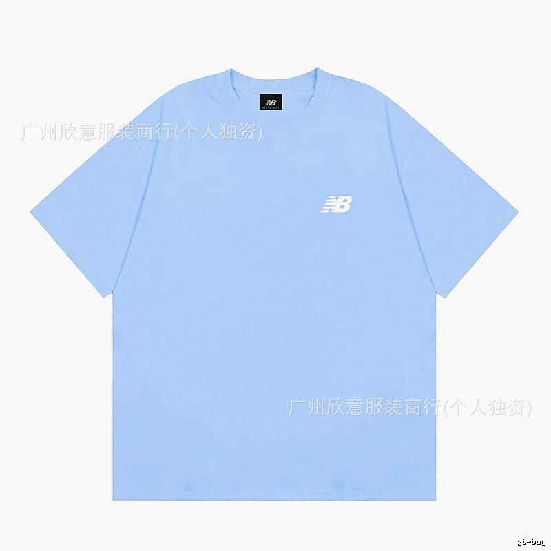 New Balance Classic Minimalist Style Light Blue Short-sleeve T-shirt