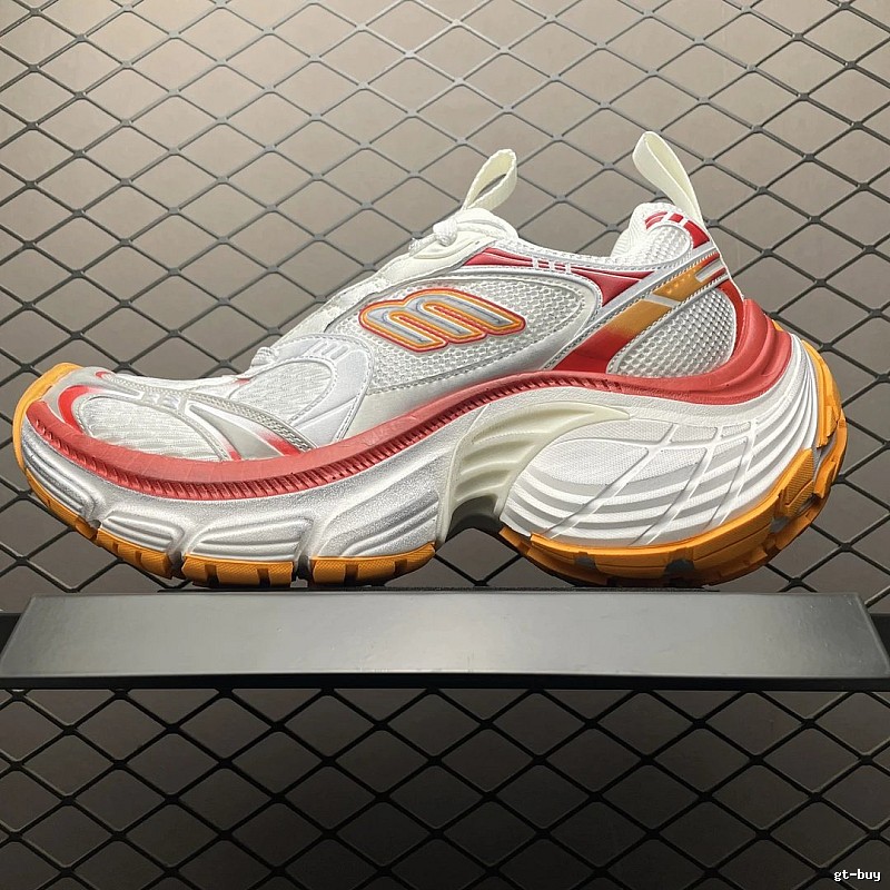 New Balance Gray and Orange Chunky Runners, Technical Side Panels