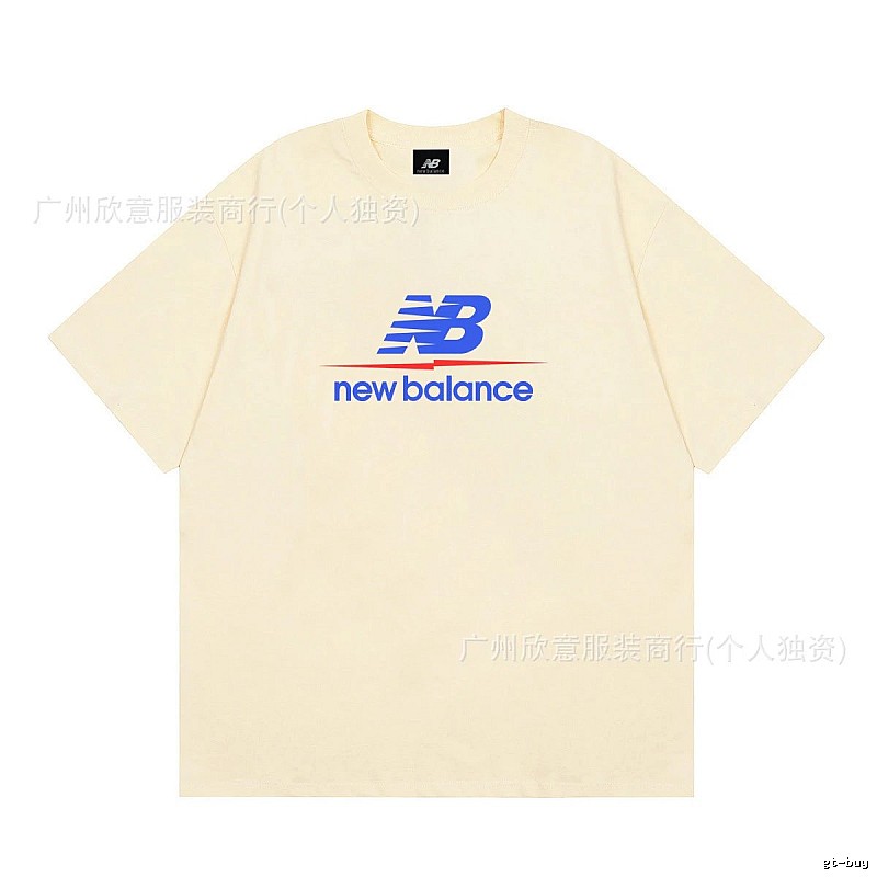 New Balance Printed Casual-style Light Beige Short-Sleeve T-Shirt