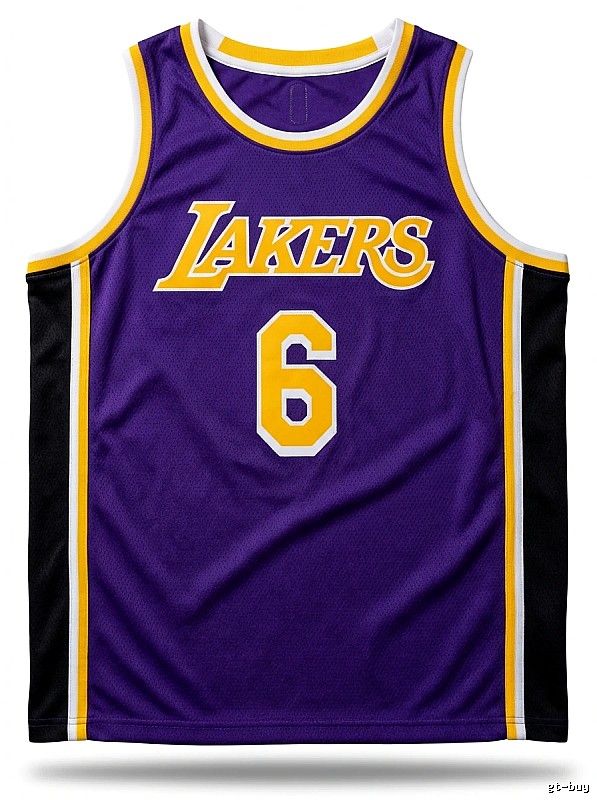 Nike LeBron James purple and gold Lakers jersey