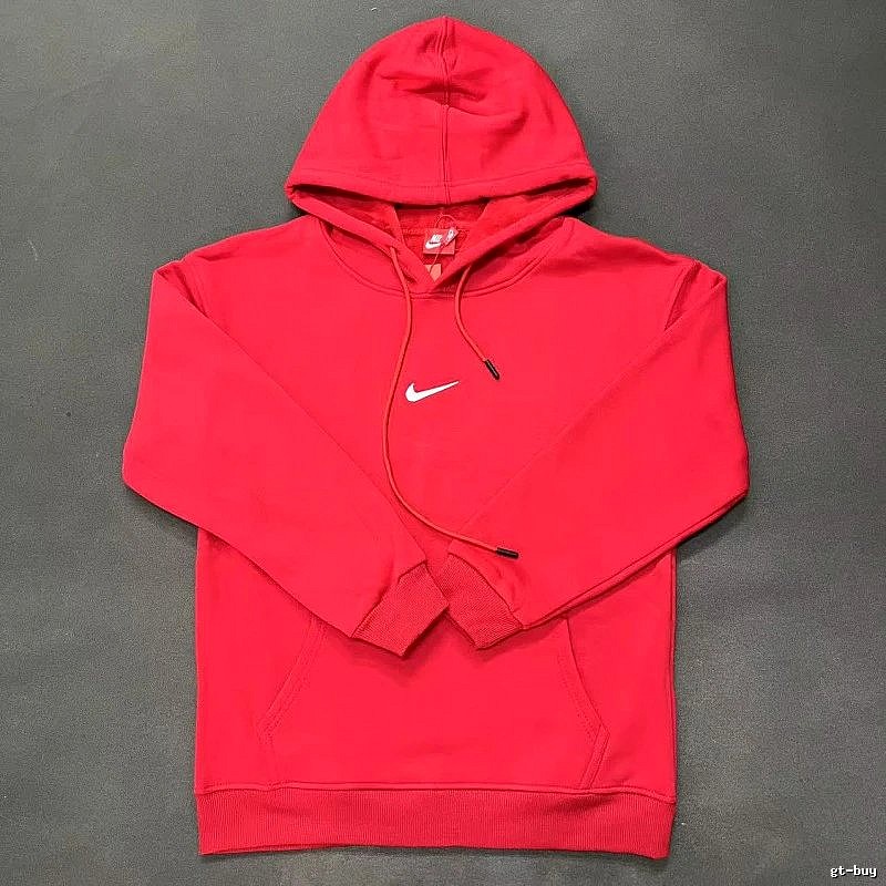 Nike Small Chest-Logo Detail Small-Logo Detail Red Zip Hoodie Commuter Look Swoosh