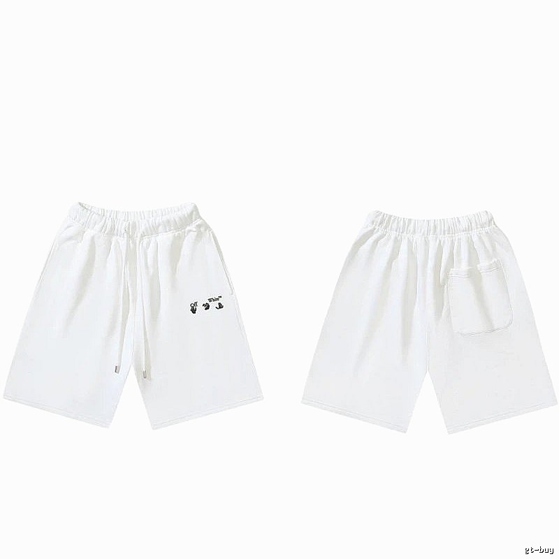 Off-White 016 Style Simple White Shorts
