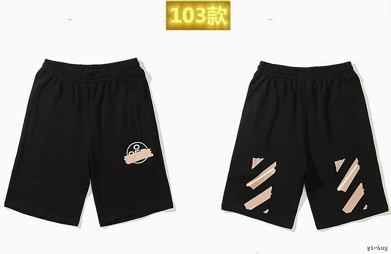 Off-White 103 Style Trendy Cool Black Shorts