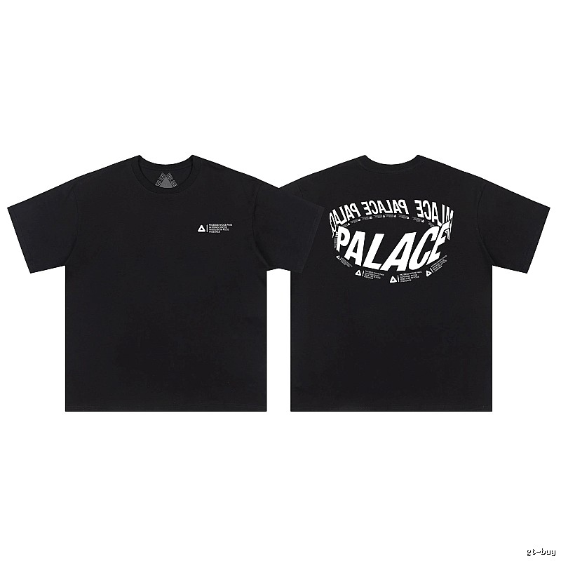 Palace Letter Print Street Style Black T-Shirt