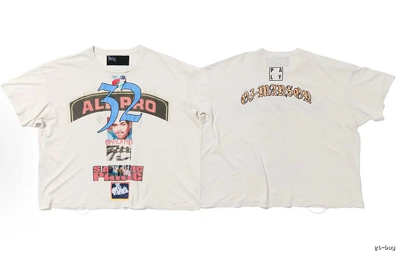Paly Hollywood Portrait Print Vintage Off-white T-shirt