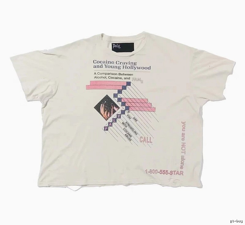 Paly Hollywood Printed Vintage Off-white Short Sleeve T-shirt