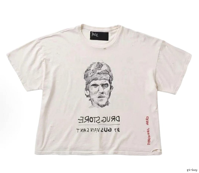 Paly Hollywood Retro Off-white Portrait Short Sleeve T-Shirt