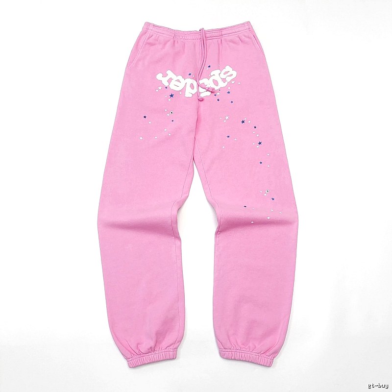 Pink Sp5der Graphic Sweatpants for travel