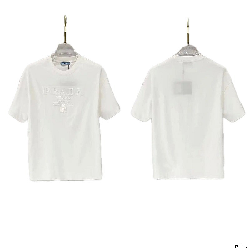 Prada Classic Collection Minimalist Style White Short-sleeved T-shirt