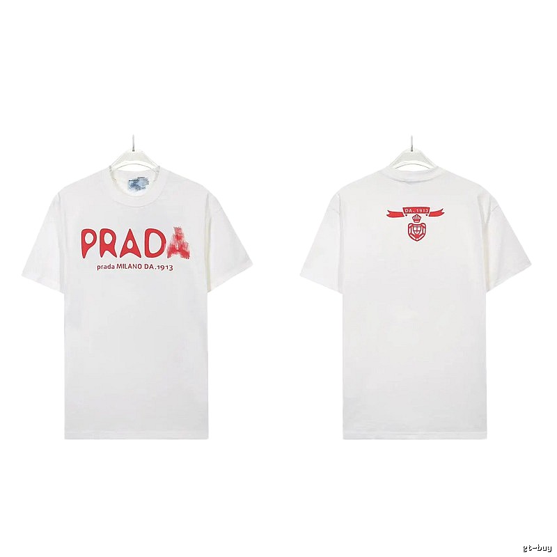 Prada Graffiti Collection Casual Style White Short-sleeve T-shirt