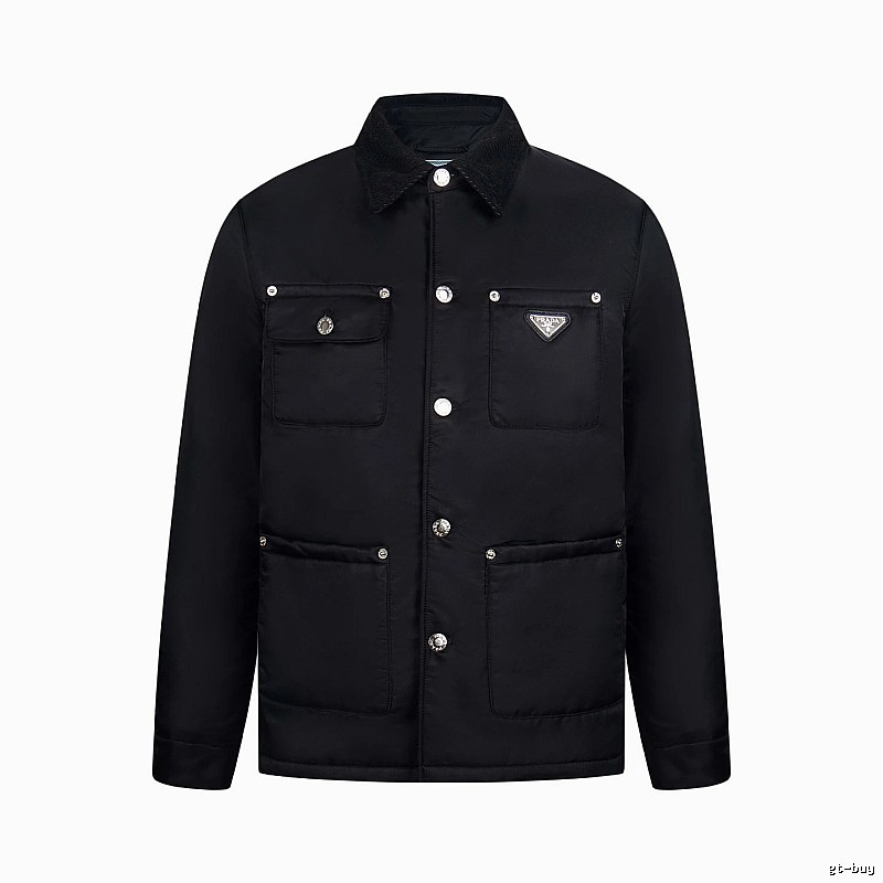 Prada Layering Utility Work Jacket with triangle logo