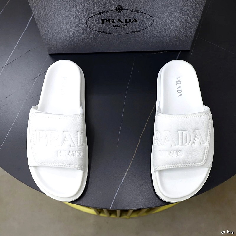 Prada Milan Collection Minimalist Style White Slides