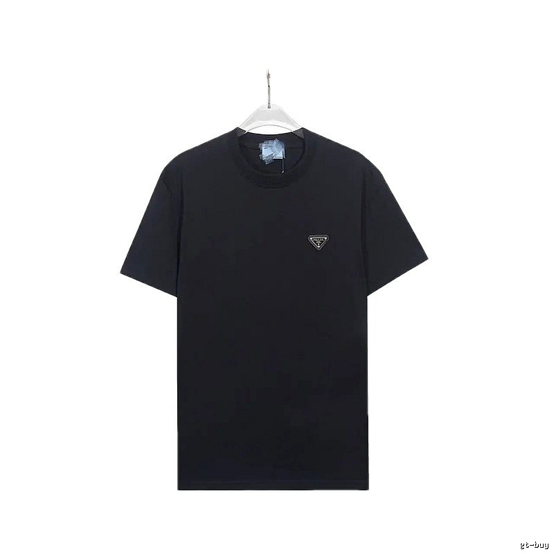 Prada Triangle-Logo Minimalist Black T-Shirt