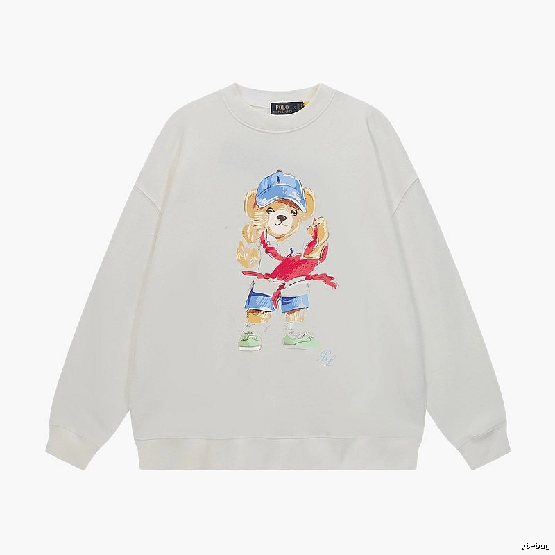 Ralph Lauren Bear Cartoon White Sweatshirt