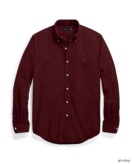 Ralph Lauren Burgundy Red Button-Down Shirt Daily Styling