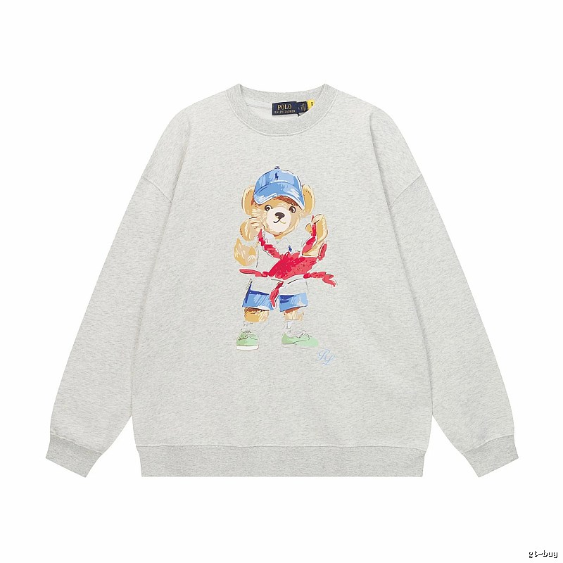 Ralph Lauren cartoon bear light gray sweatshirt