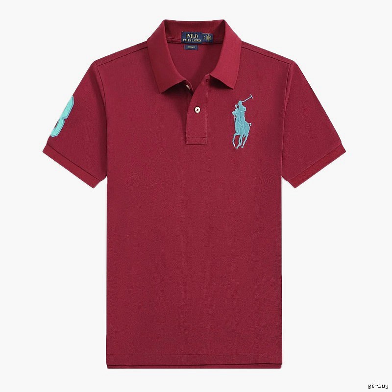 Ralph Lauren Polo with Horse Logo, Burgundy Short-sleeve